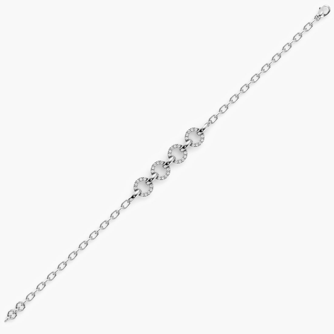 Circular Elegance Bracelet - Side View in White Gold - Diamond Bracelet by Moena