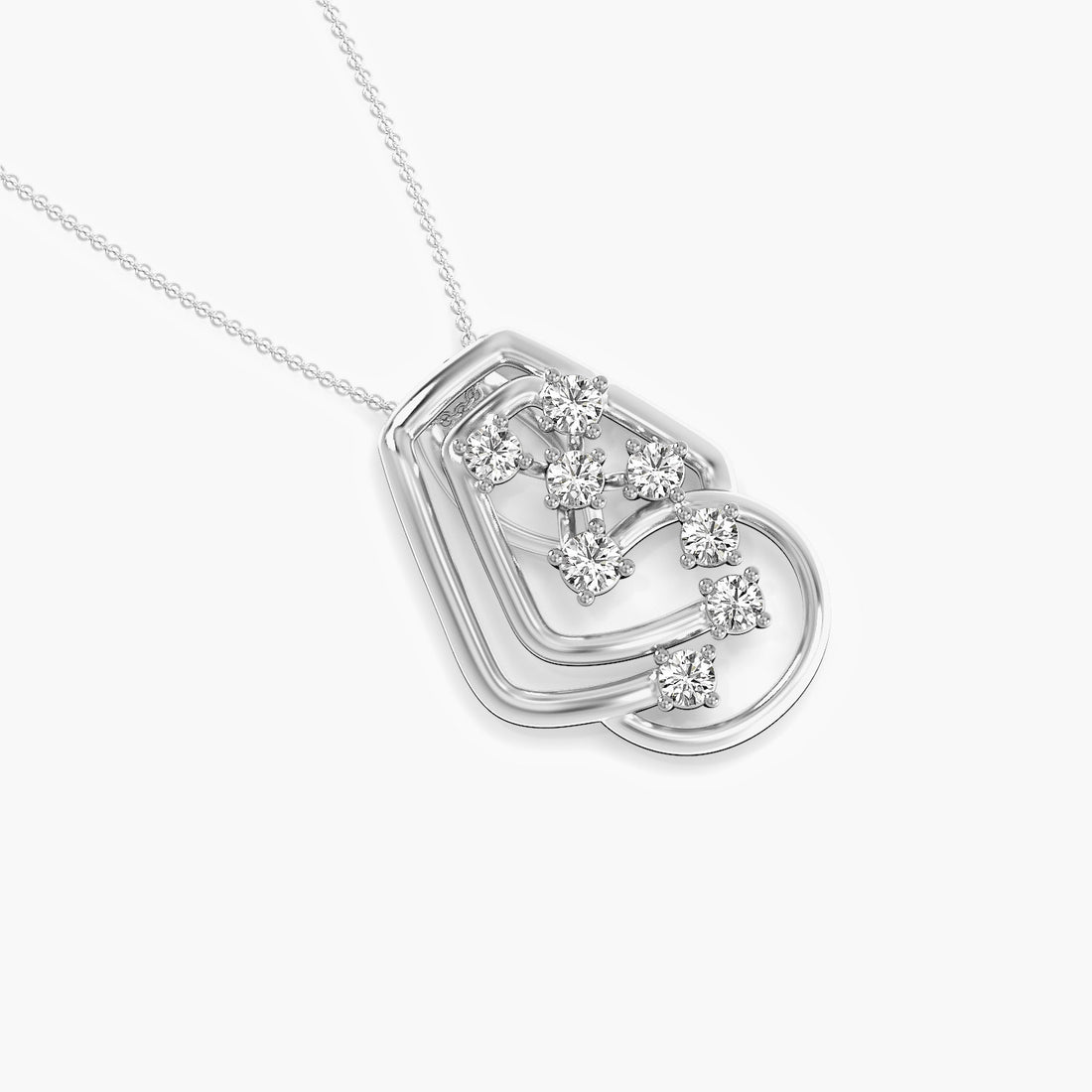 Cascade Glow Pendant - Top View in White Gold - Diamond Pendant by Moena