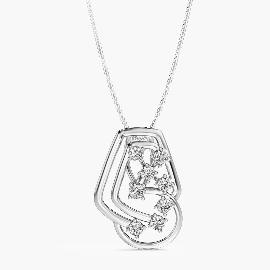Cascade Glow Pendant - Front View in White Gold - Diamond Pendant by Moena