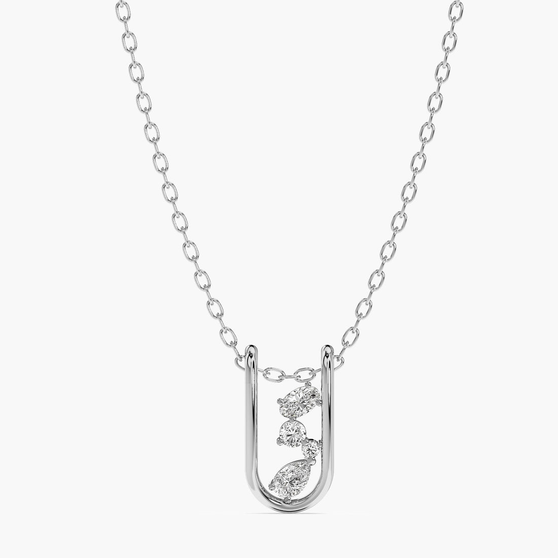 Diamond Cascade Pendant(With Chain)