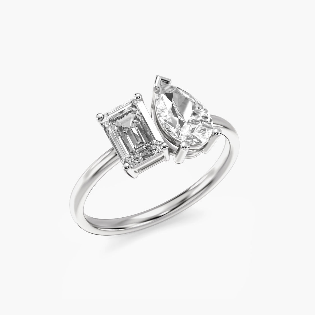 Toi et Moi – Pure Radiance Ring - 3D View in White Gold - Diamond Ring by Moena