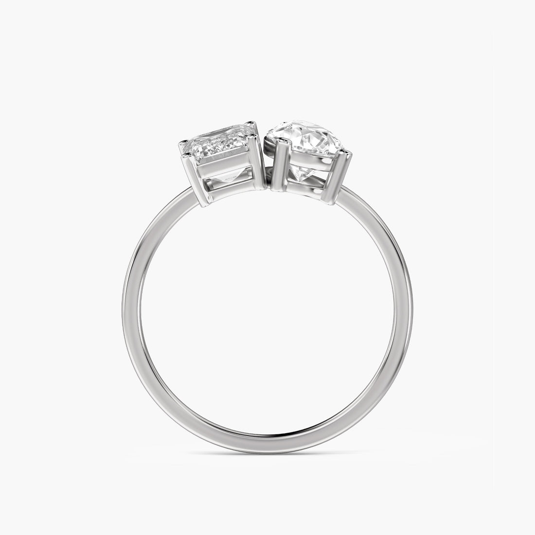 Toi et Moi – Pure Radiance Ring - Front View in White Gold - Diamond Ring by Moena