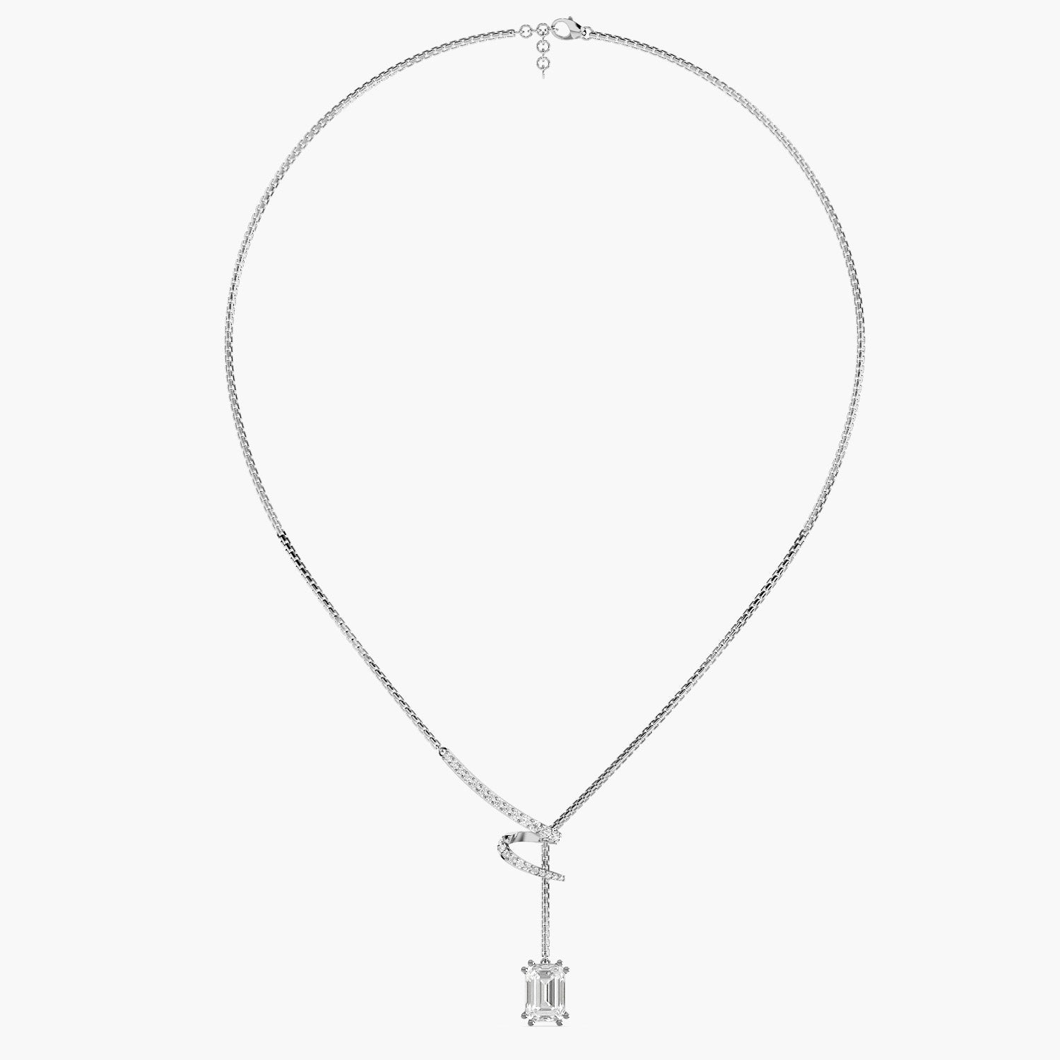 Twirl Drop Pendant Set(With Chain)