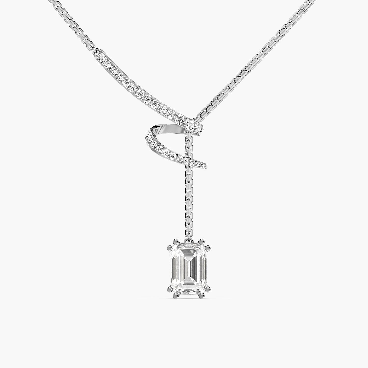 Twirl Drop Pendant Set(With Chain)