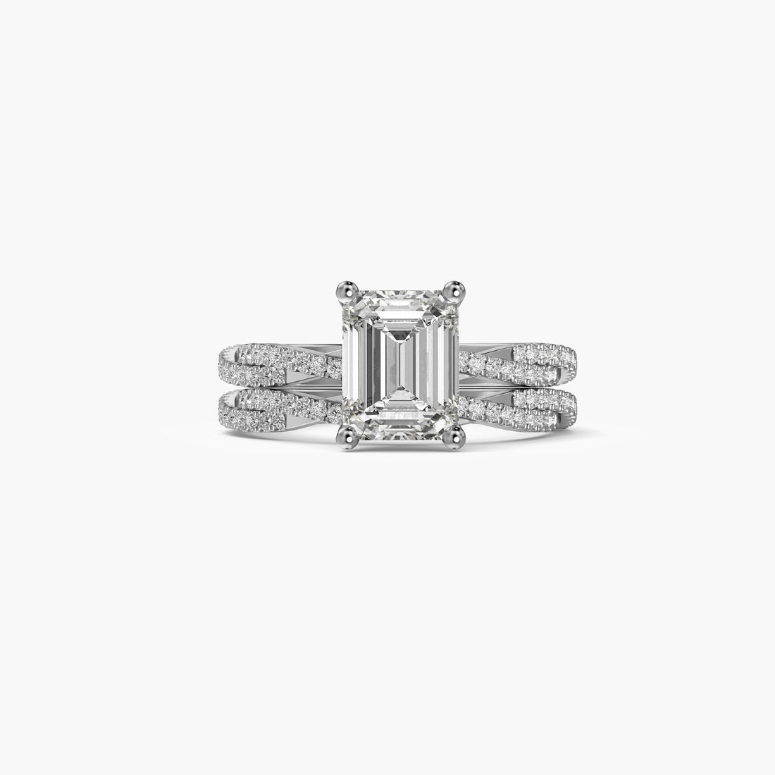 Empress Flame Ring - Top View in White Gold - Diamond Ring by Moena