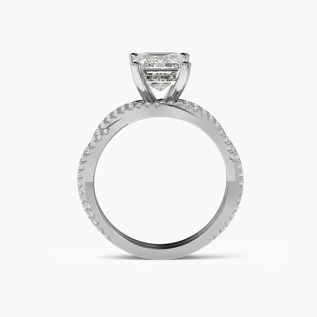 Empress Flame Ring - Front View in White Gold - Diamond Ring by Moena