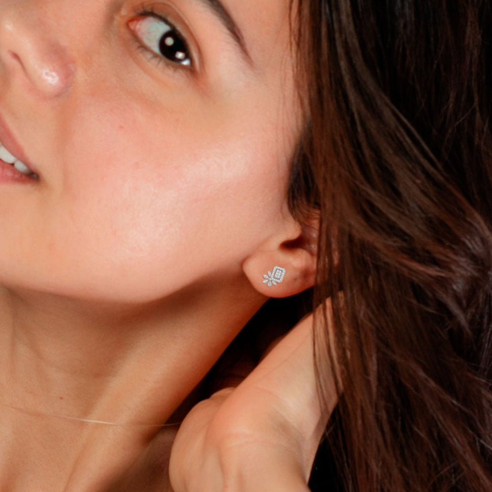 Floral Radiance Diamond Earrings