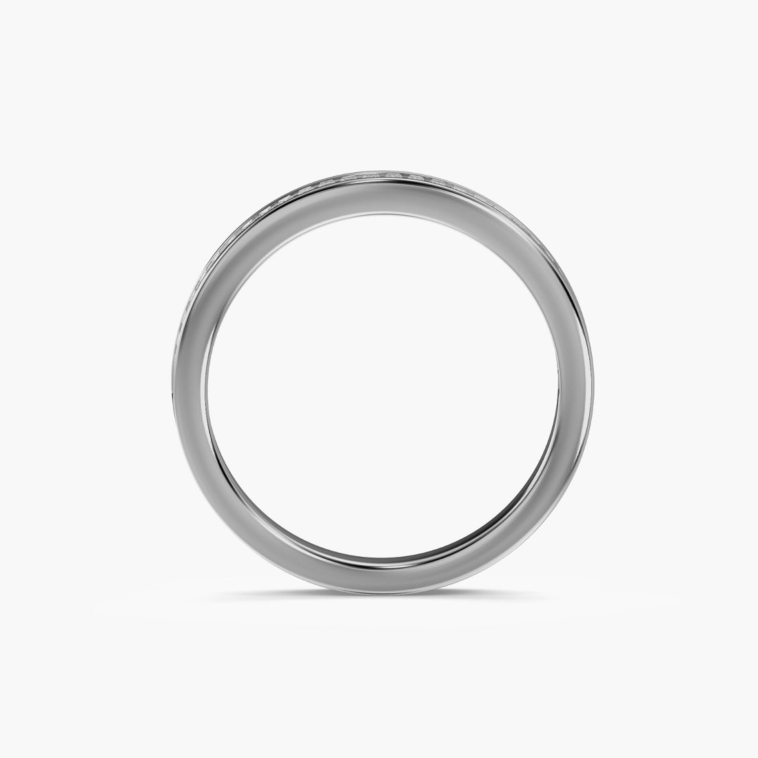 Luxe Baguette Band - Front View in White Gold - Baguette Diamond Ring by Moena
