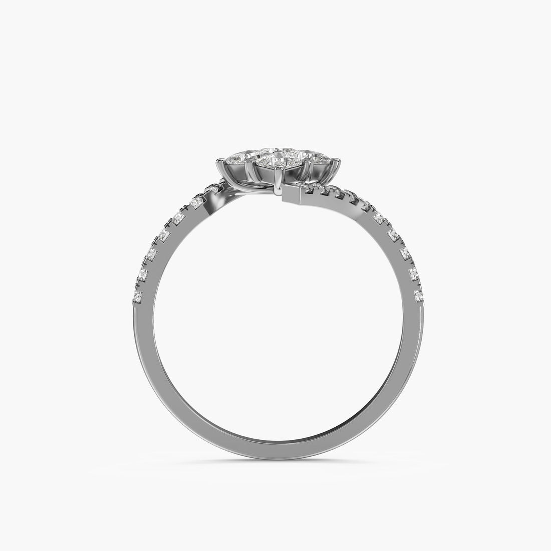 Luxe Ascent Ring - Front View in White Gold - Diamond Ring by Moena