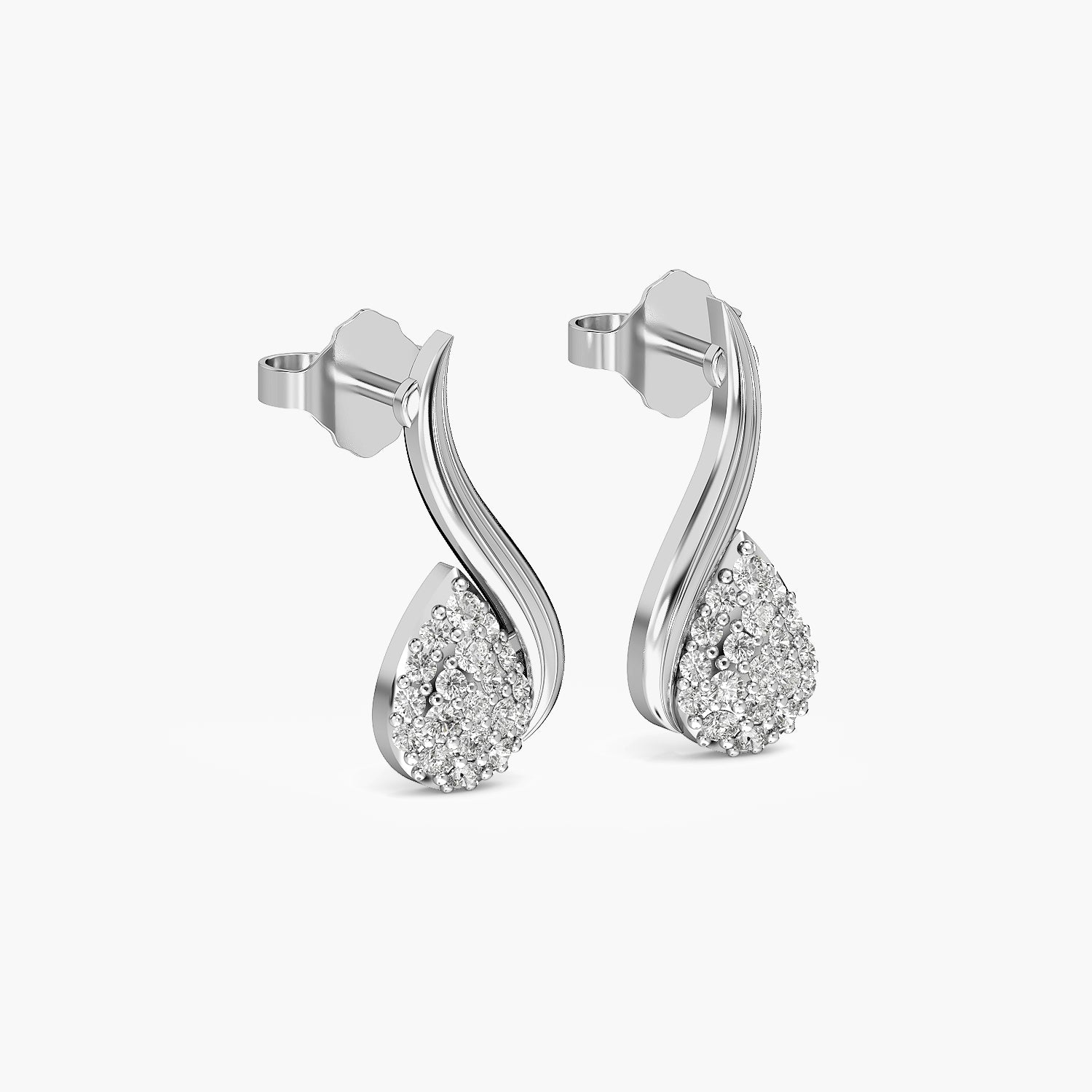 Curved Leaf Drop Stud
