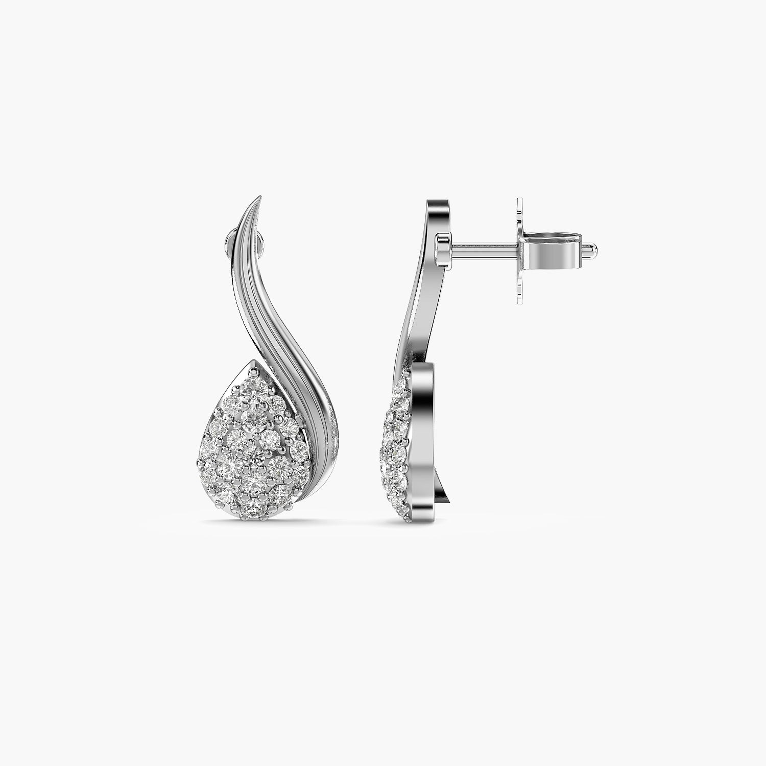 Curved Leaf Drop Stud