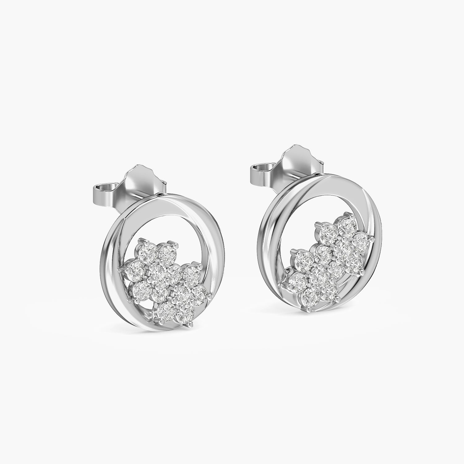 Elara Flower Halo Studs