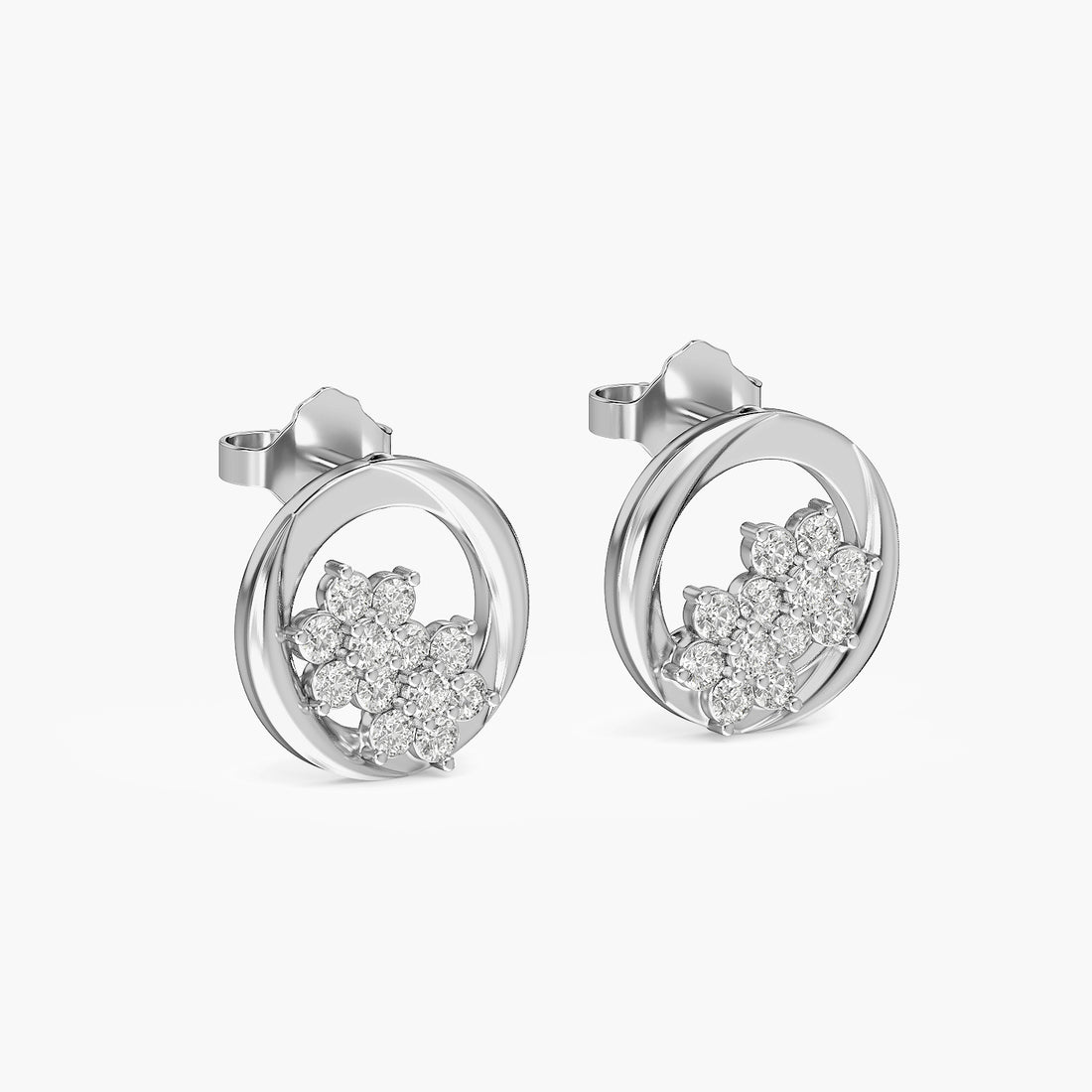Elara Flower Halo Studs