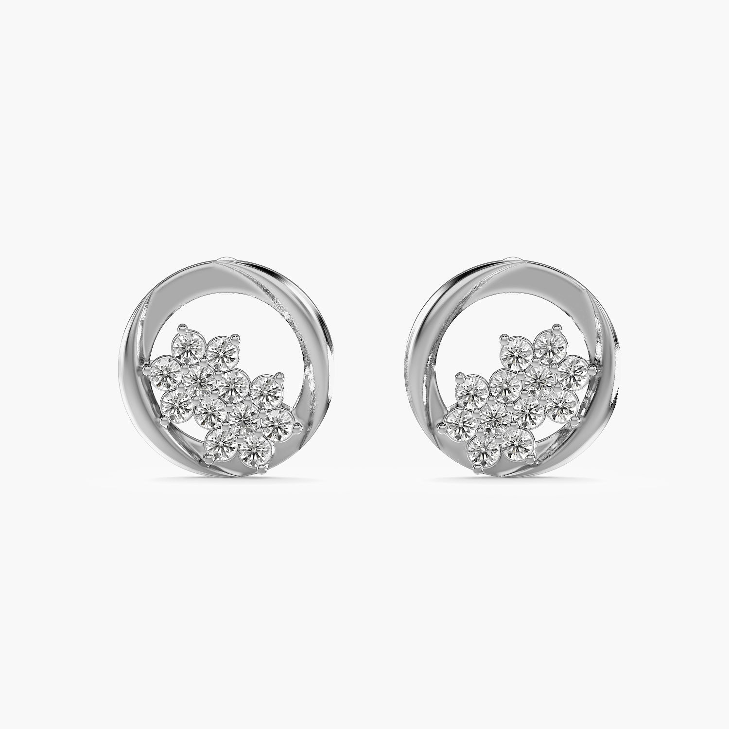 Elara Flower Halo Studs