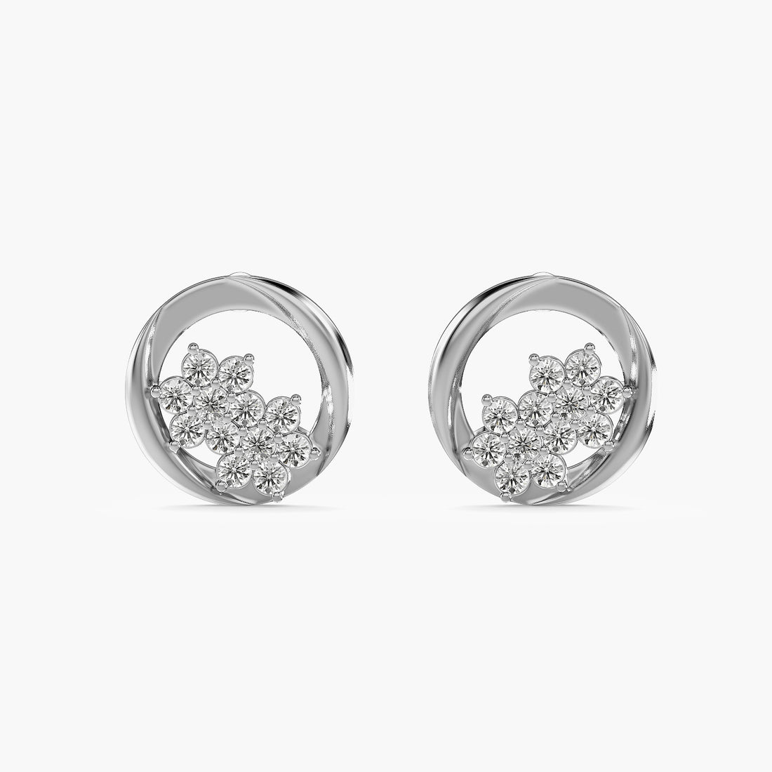 Elara Flower Halo Studs