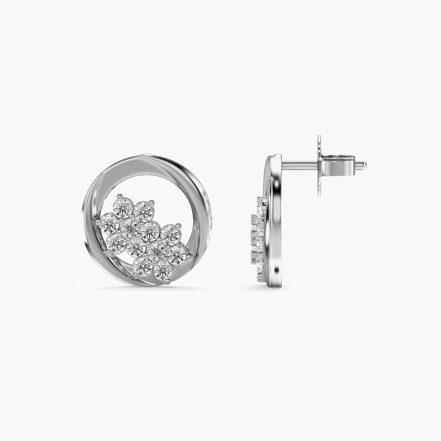 Elara Flower Halo Studs