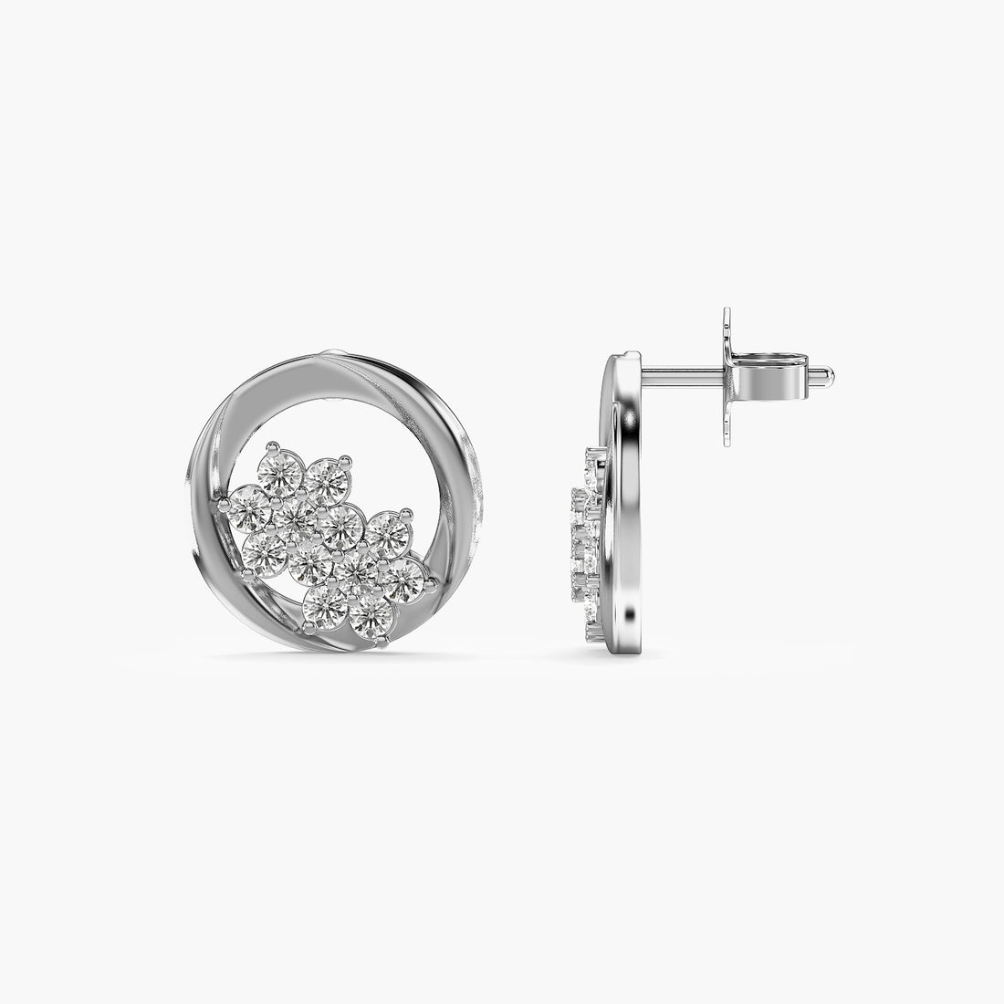 Elara Flower Halo Studs