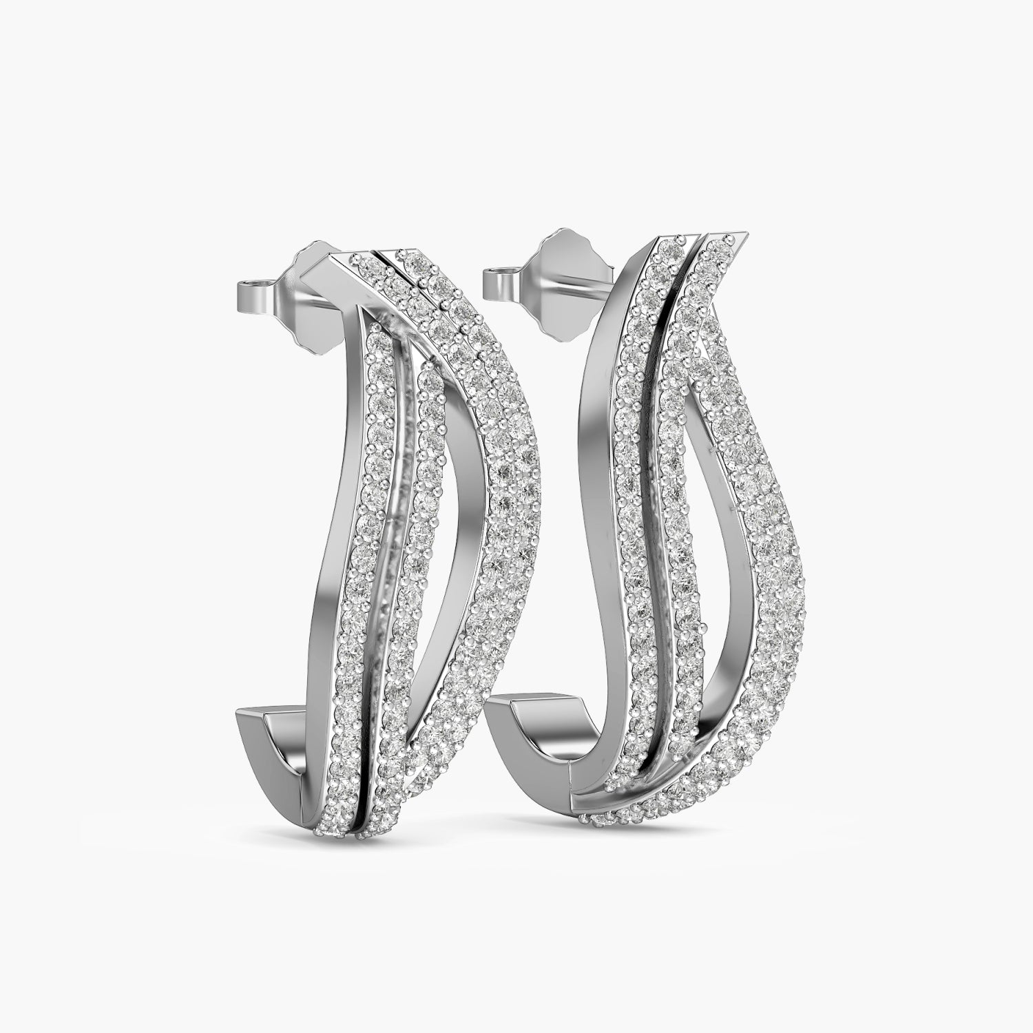 Double Pavé Hoop Earrings