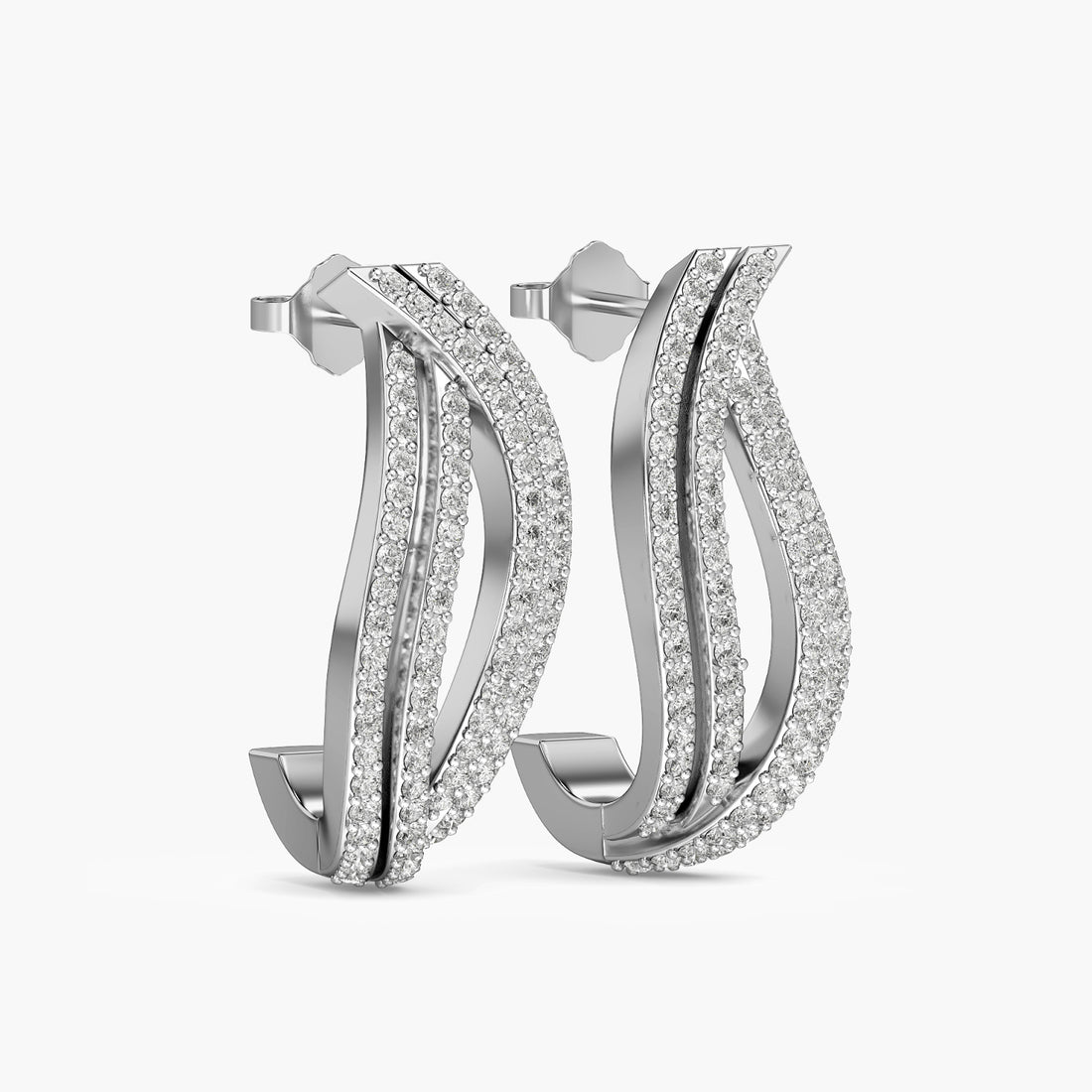 Double Pavé Hoop Earrings