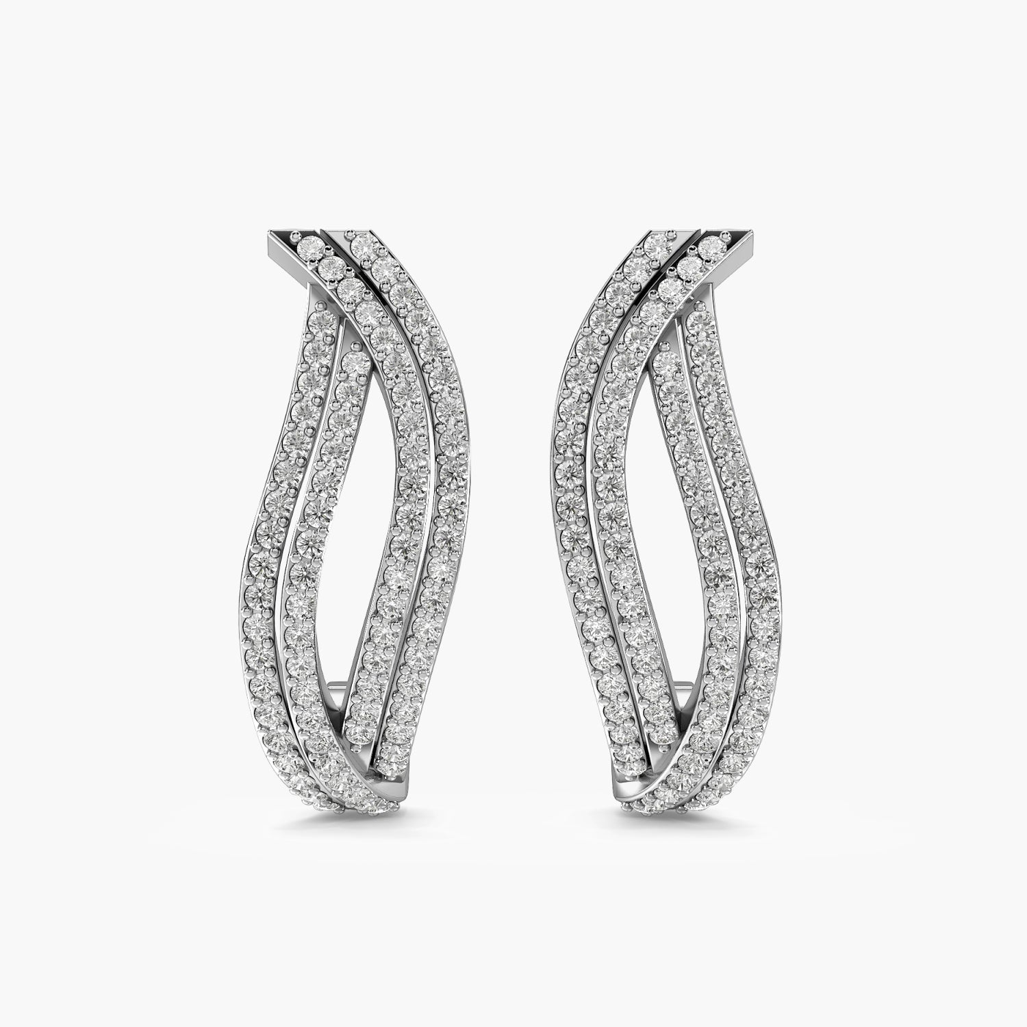 Double Pavé Hoop Earrings