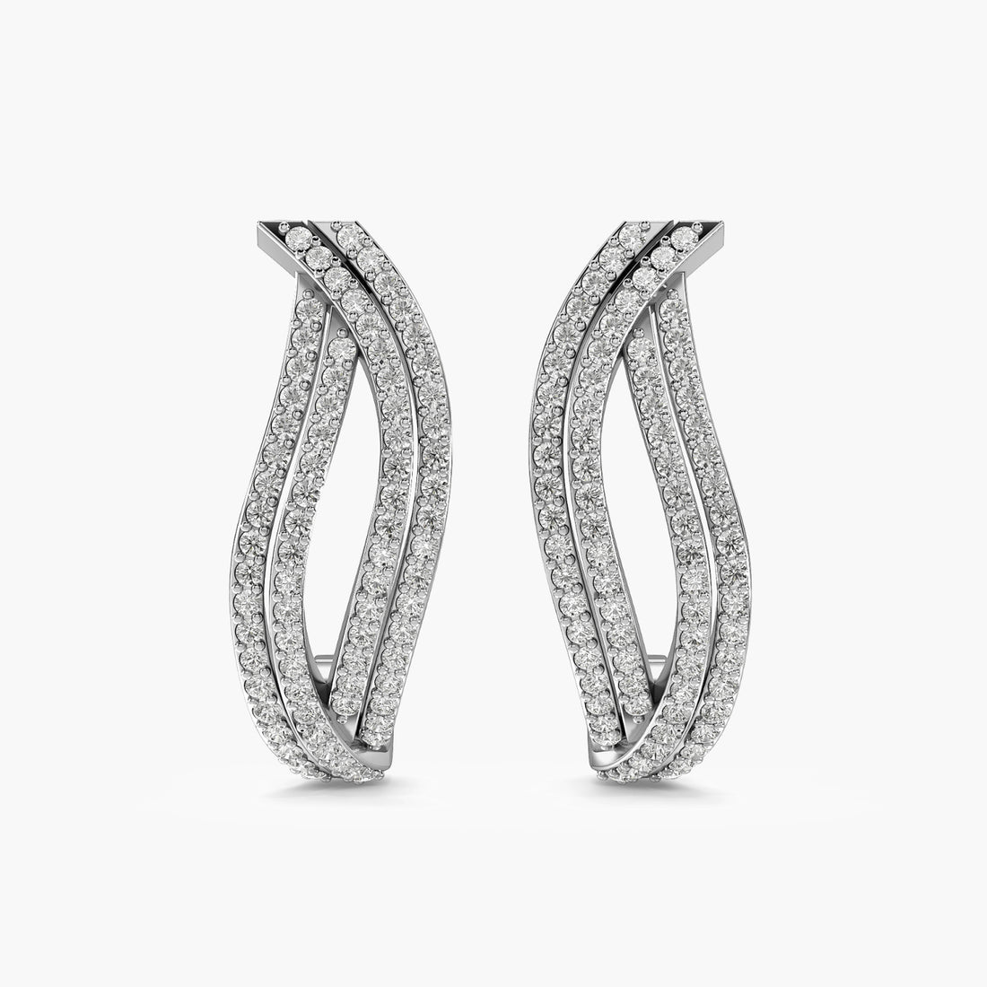 Double Pavé Hoop Earrings
