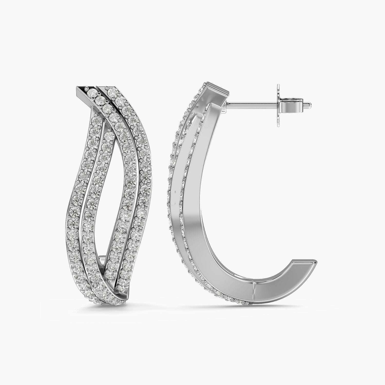 Double Pavé Hoop Earrings