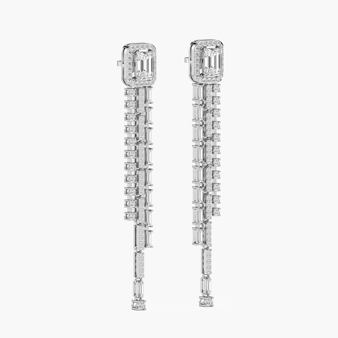 Emerald Cascade Long Earrings