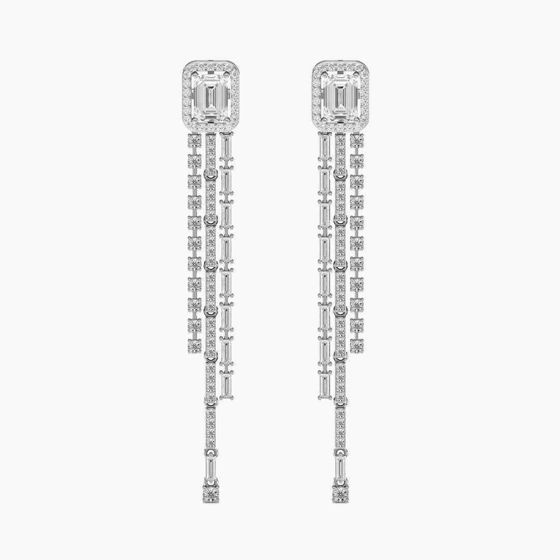Emerald Cascade Long Earrings