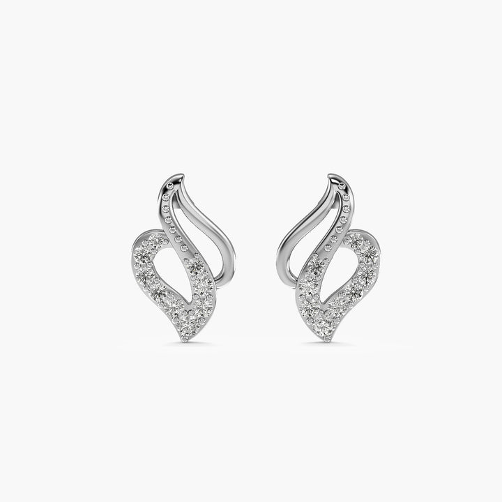 Diamond Heart Curve Stud