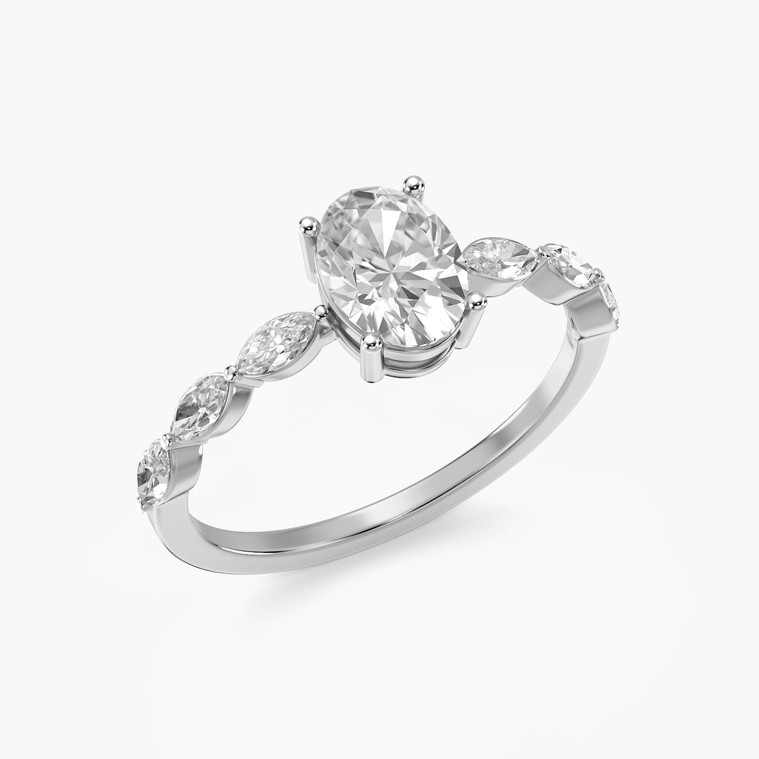 Marquise Accent Oval Ring