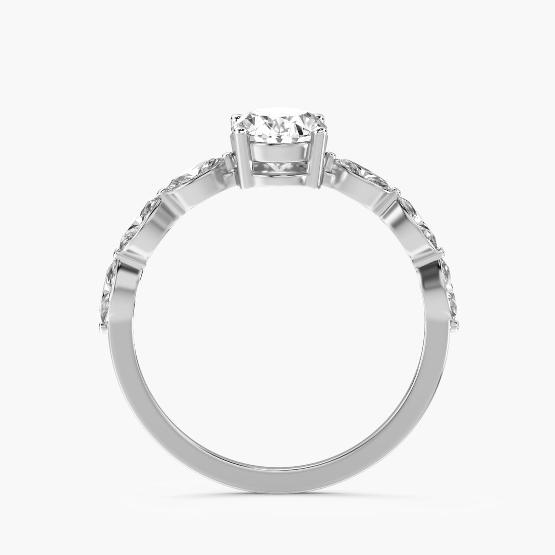 Marquise Accent Oval Ring