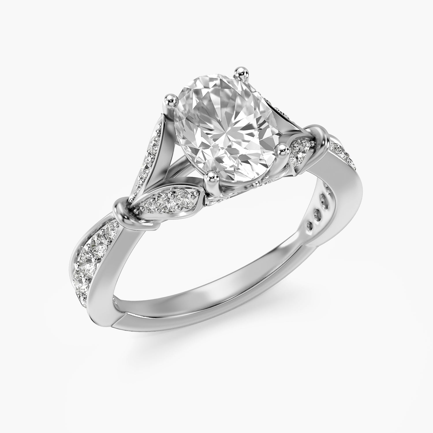 Pavé Oval Engagement Ring