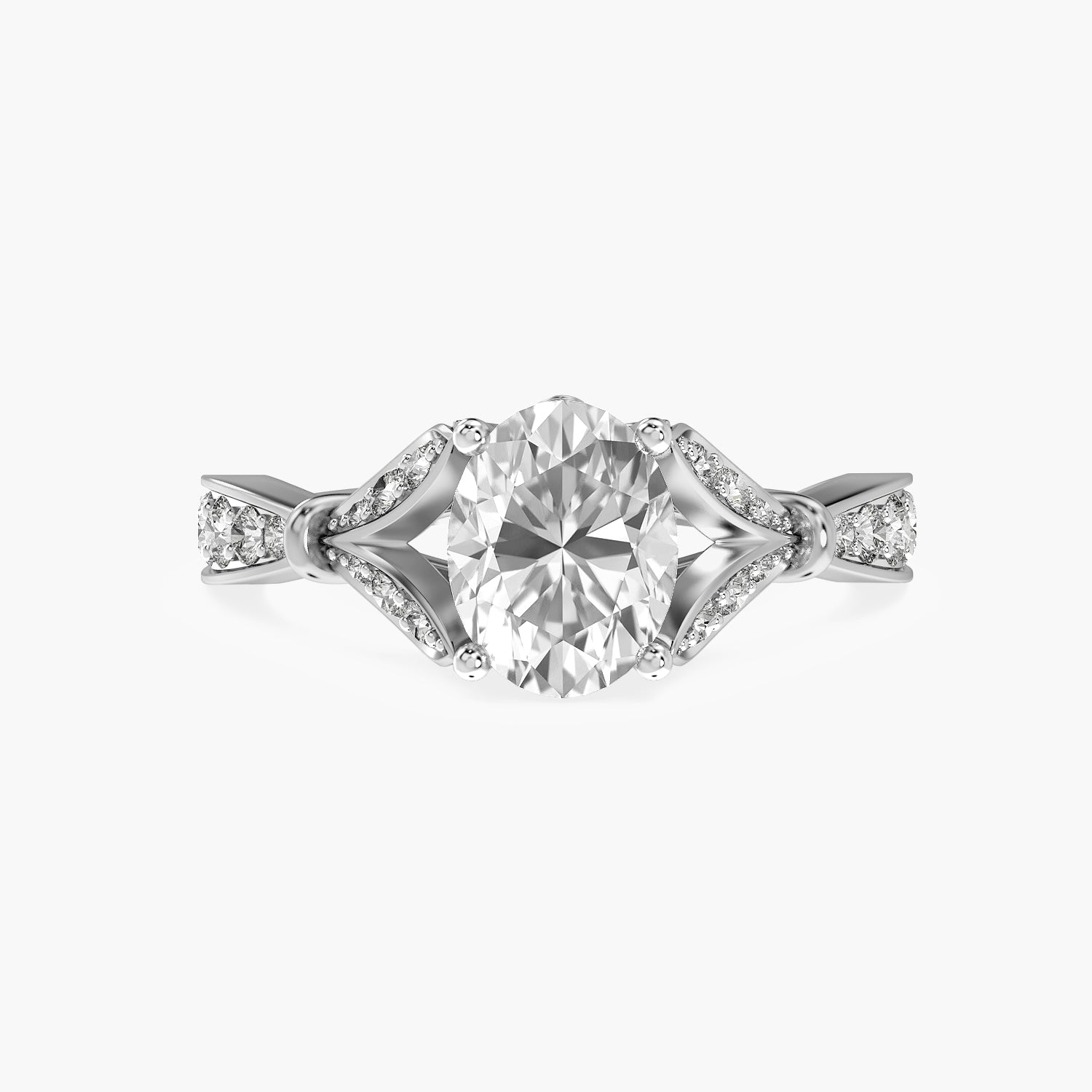 Pavé Oval Engagement Ring