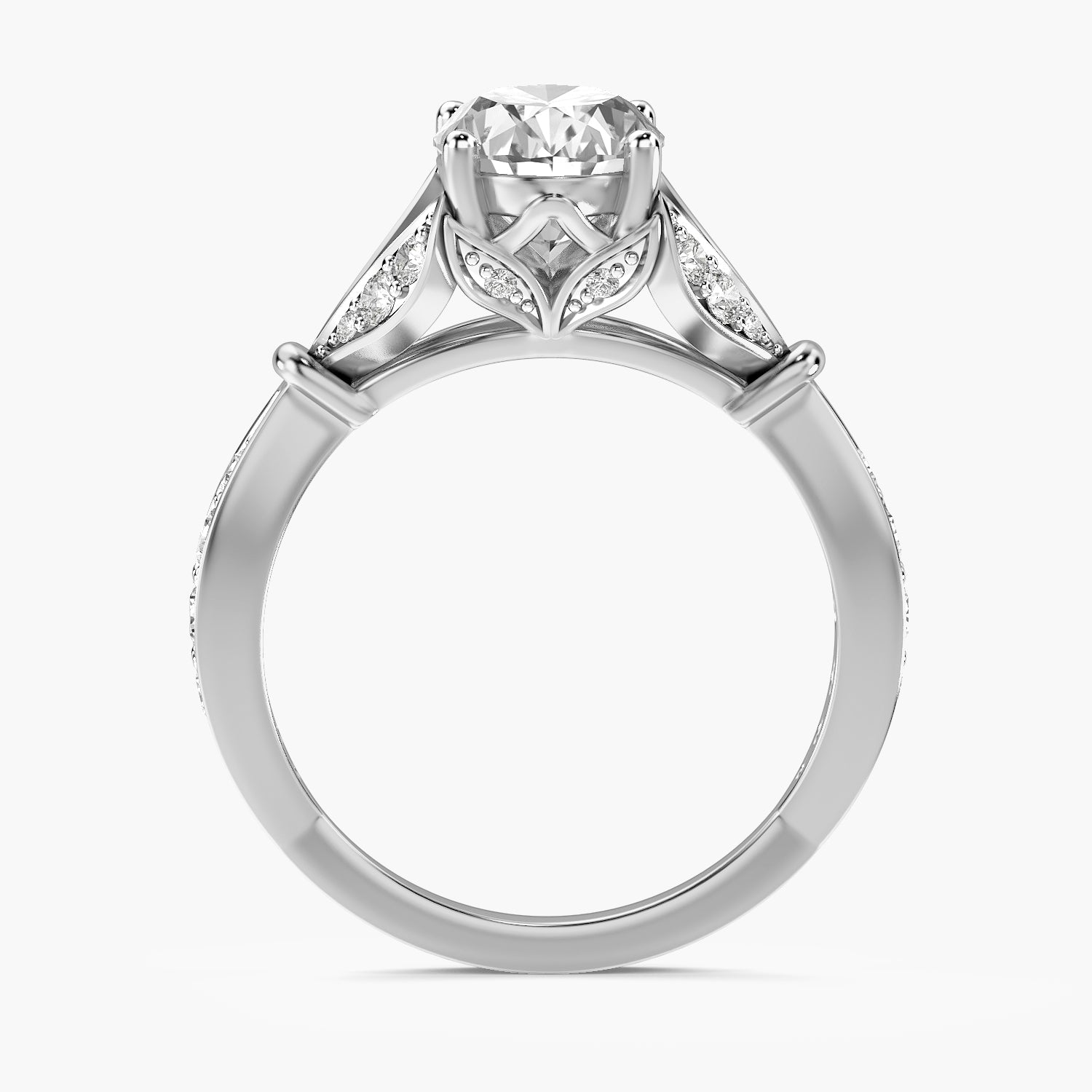 Pavé Oval Engagement Ring