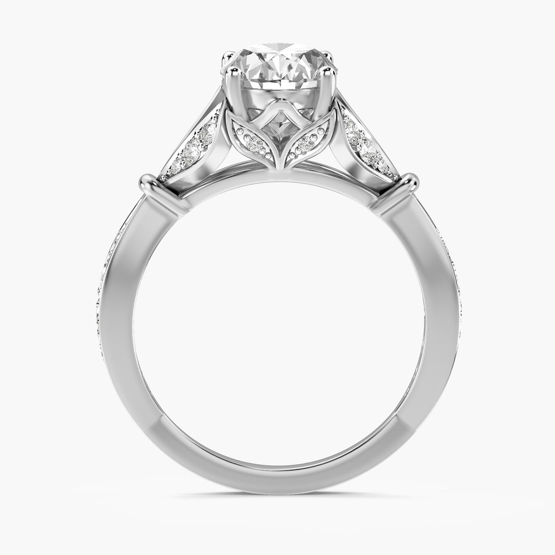 Pavé Oval Engagement Ring