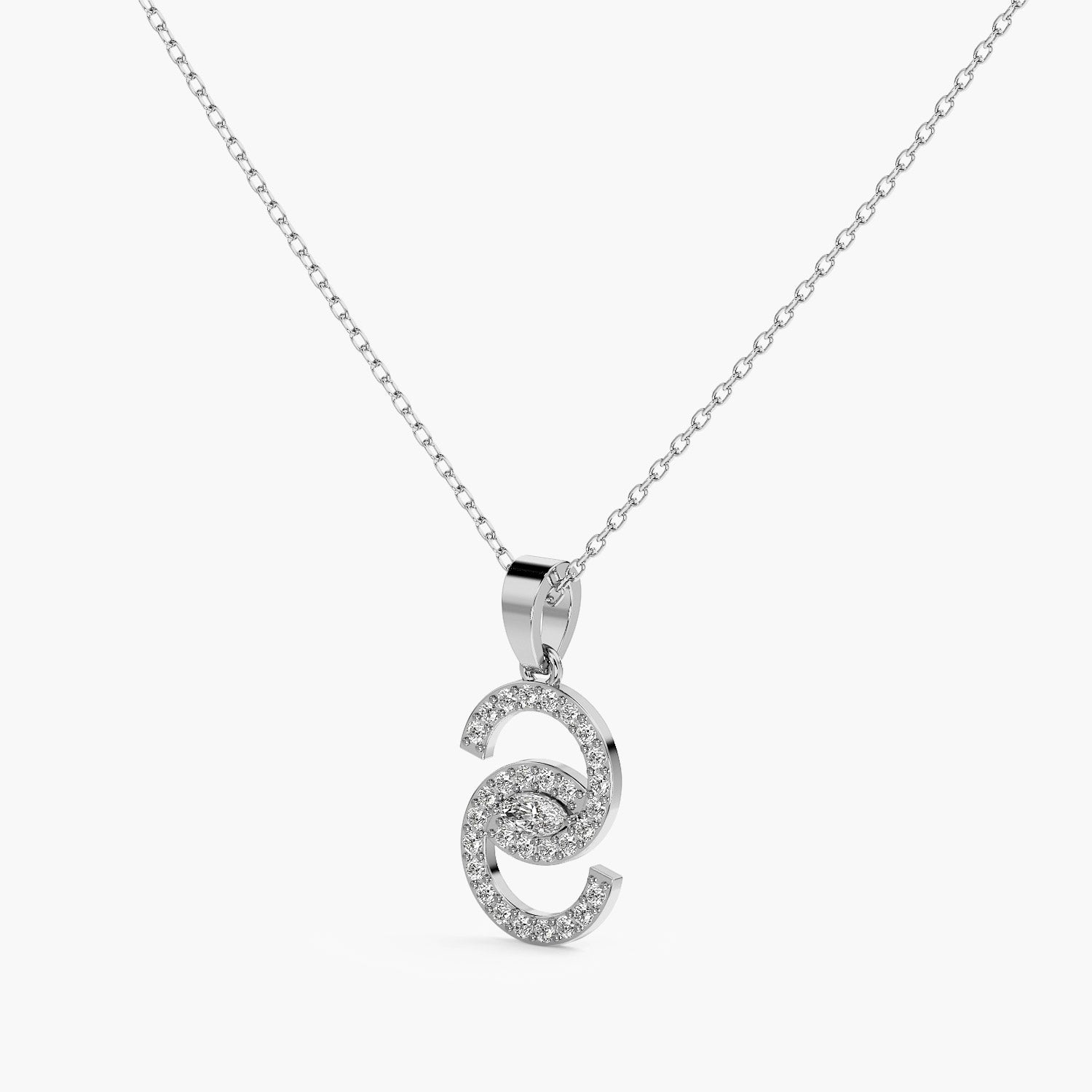 Crescent Cascade Necklace(With Chain)