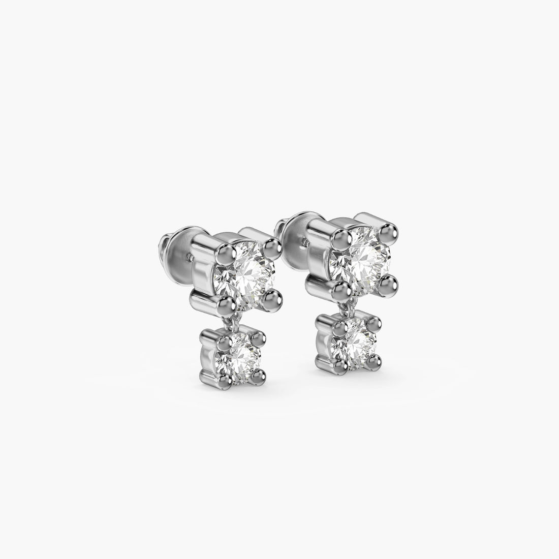 Twin Spark - 3D View in White Gold - Diamond Jewellery by Moena