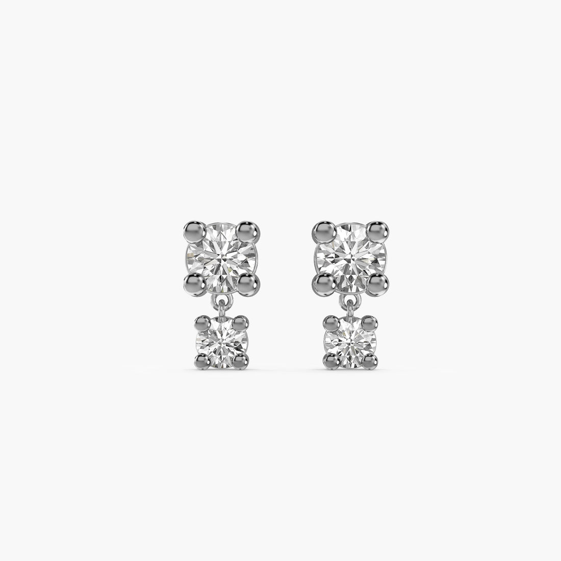 Twin Spark - Front View in White Gold - Diamond Jewellery by Moena