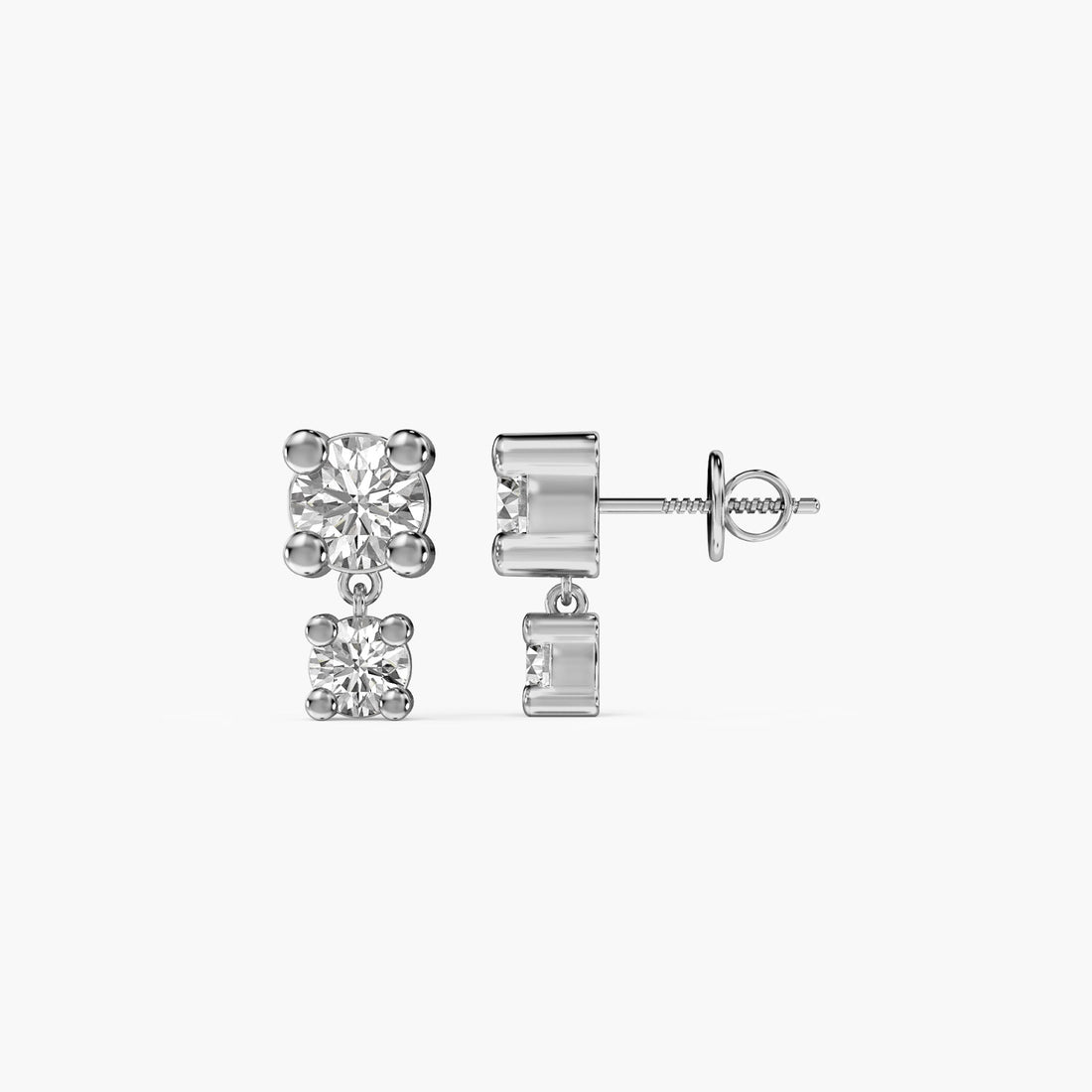 Twin Spark - Side View in White Gold - Diamond Jewellery by Moena