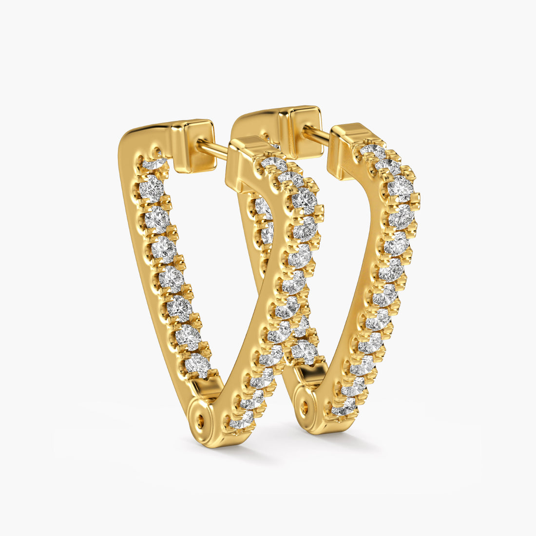 Edge Gleam - 3D View in Yellow Gold - Diamond Jewellery by Moena