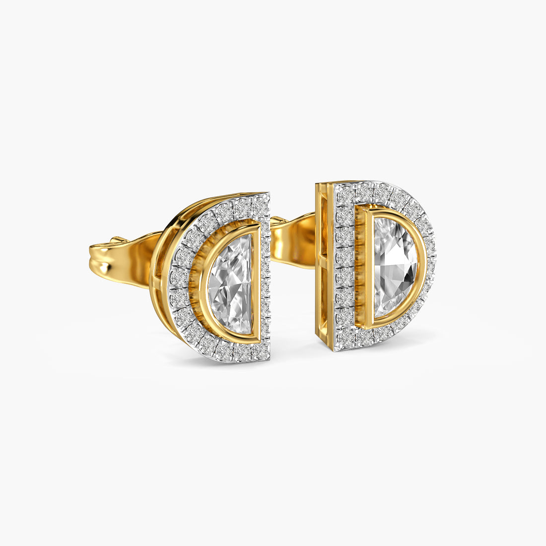 Lunara Half Moon Diamond Studs