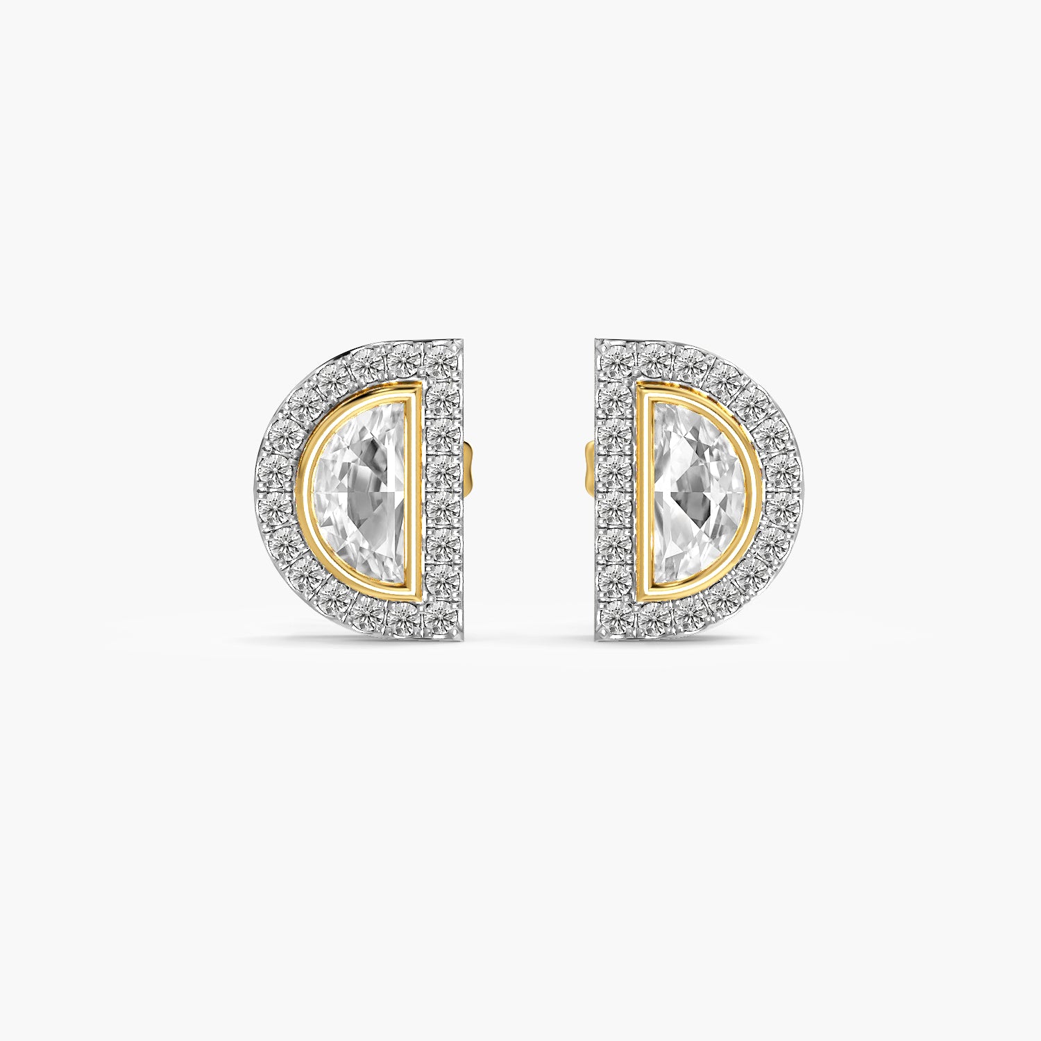 Lunara Half Moon Diamond Studs