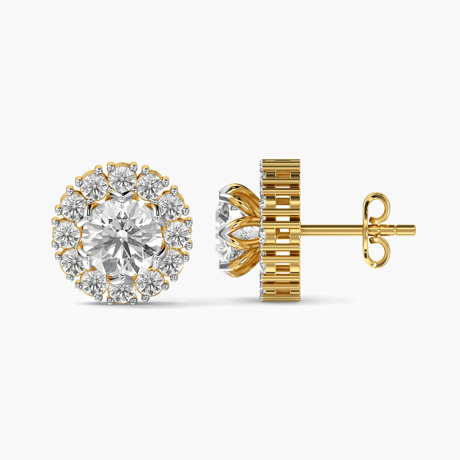 Lunara Halo Diamond Studs