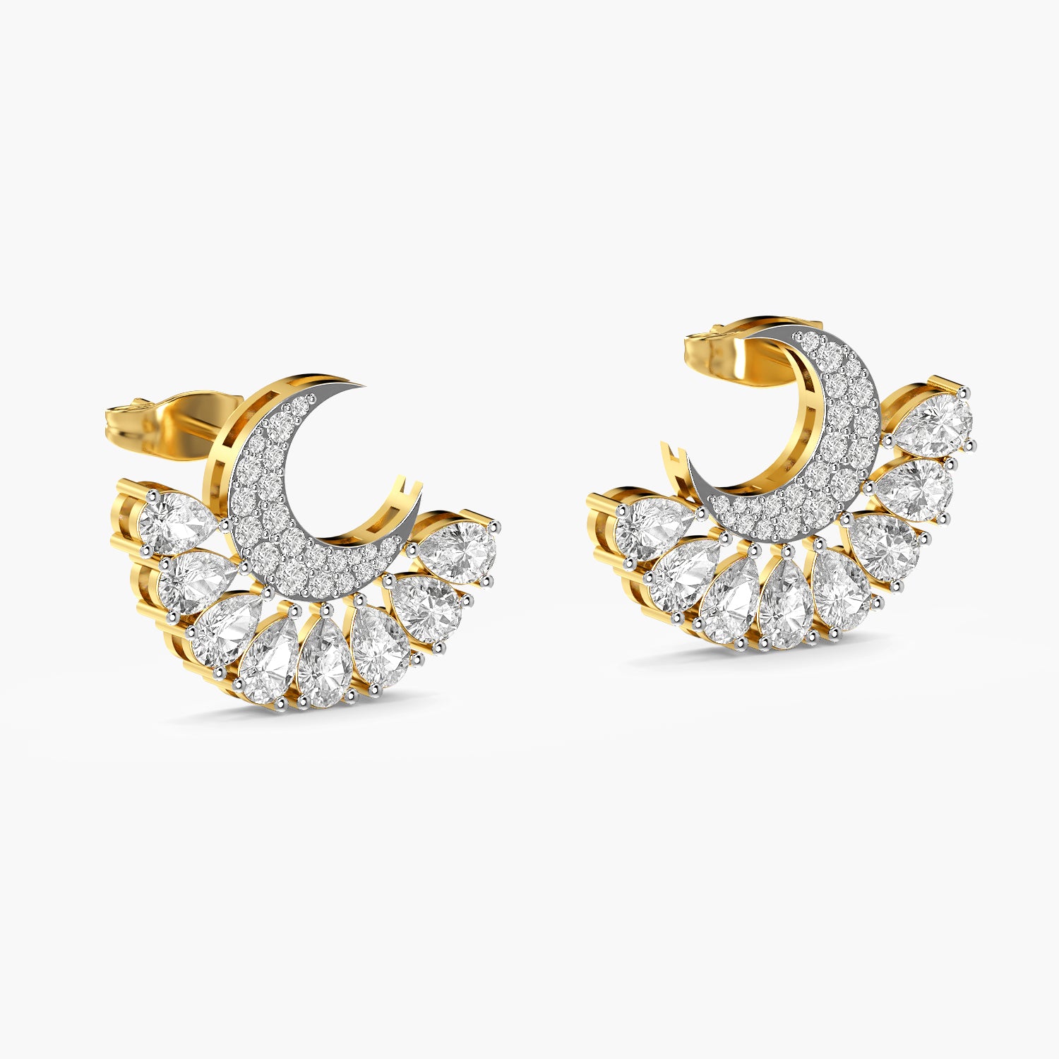 Lunara Crescent Diamond Earrings