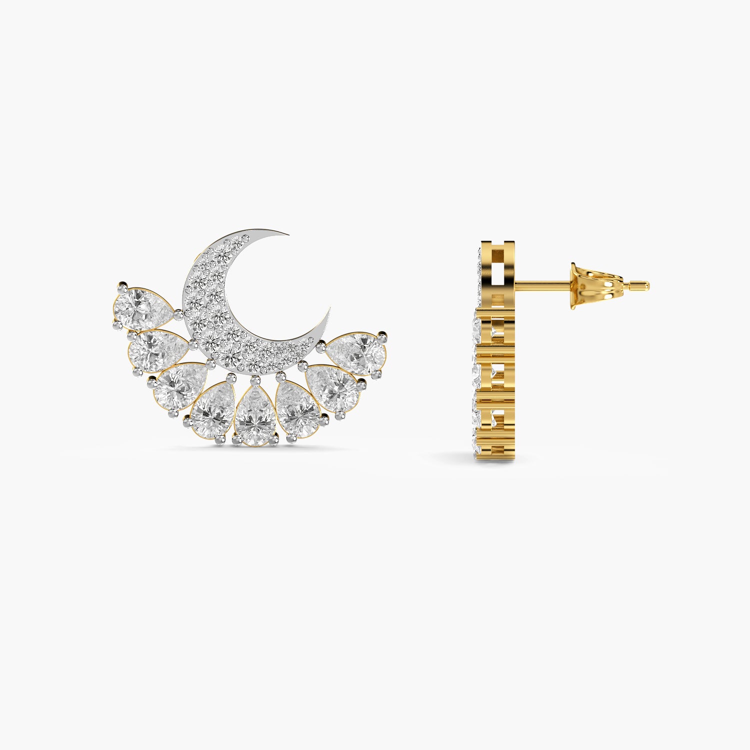 Lunara Crescent Diamond Earrings