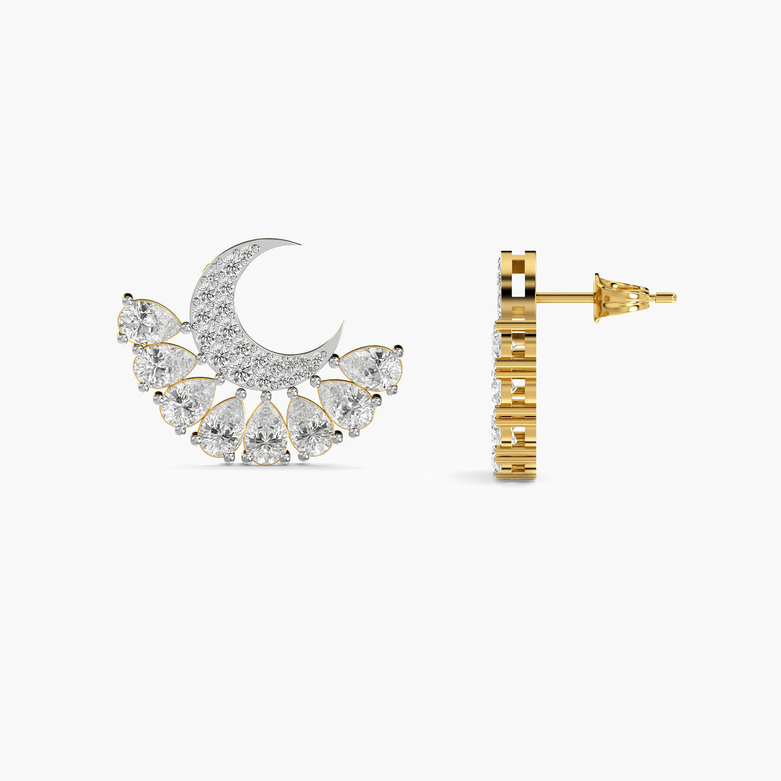 Lunara Crescent Diamond Earrings
