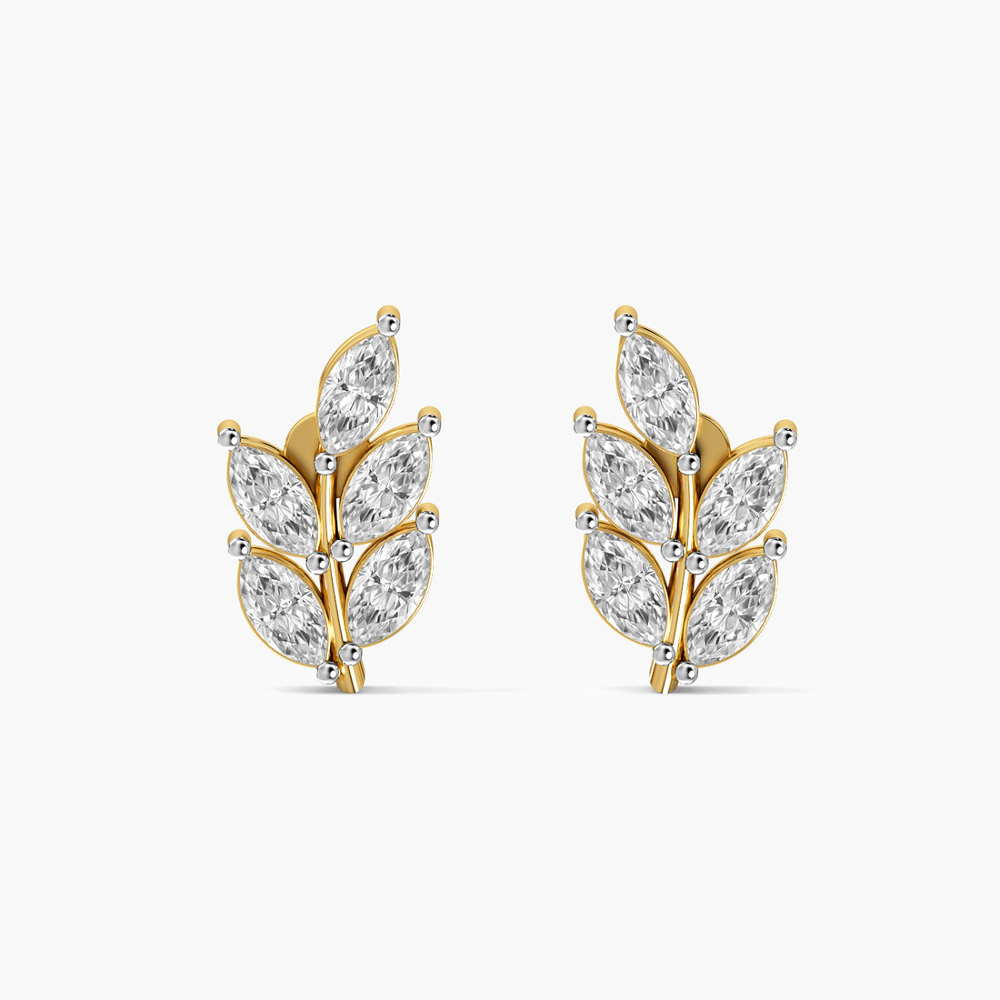 Twin Leaf Cluster Stud