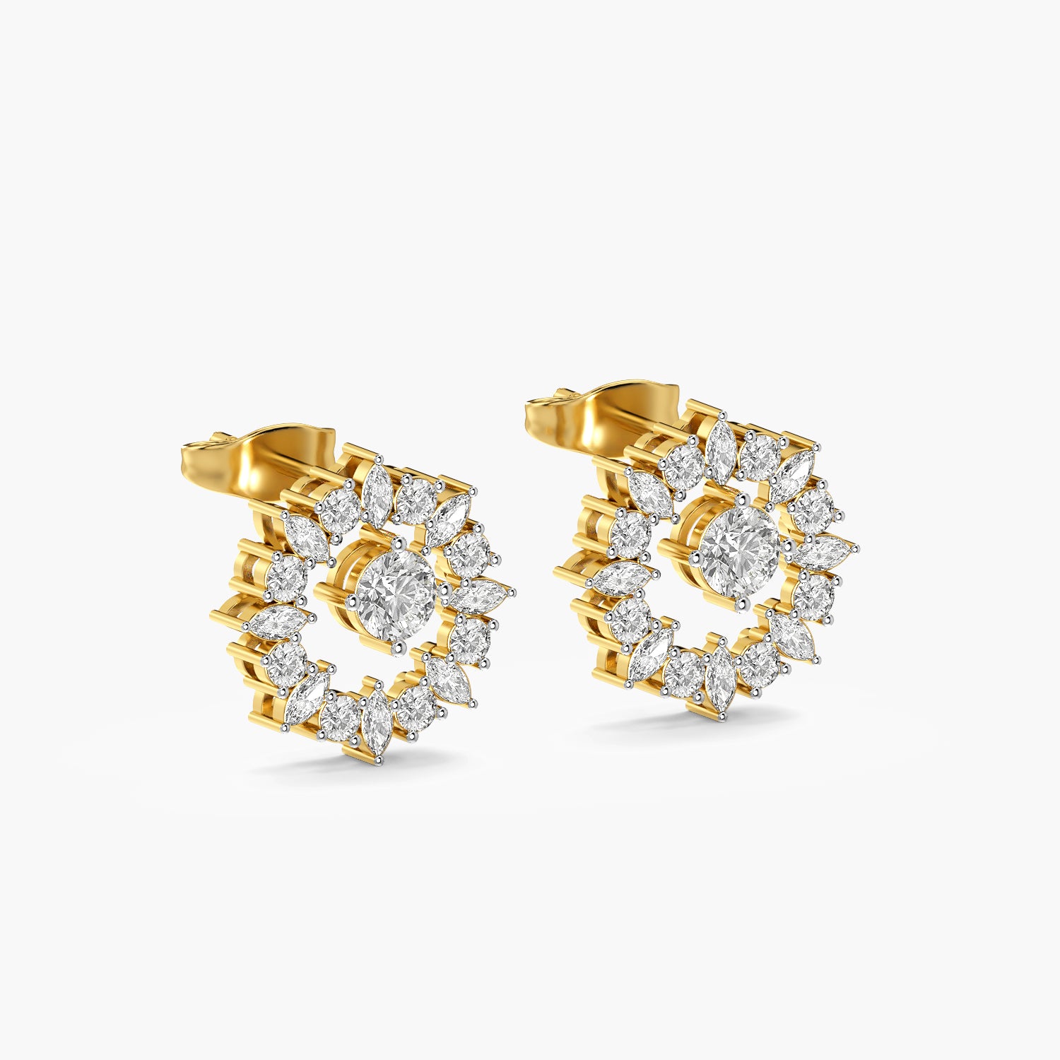 Radiant Floral Halo Stud