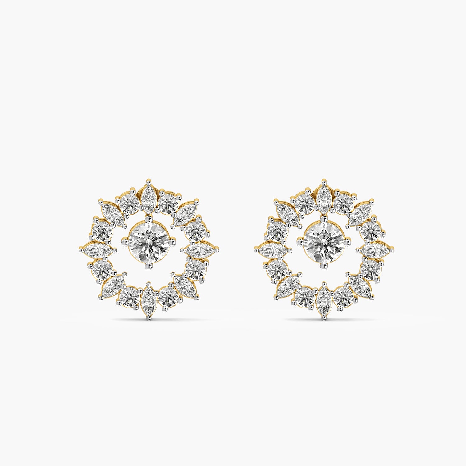 Radiant Floral Halo Stud