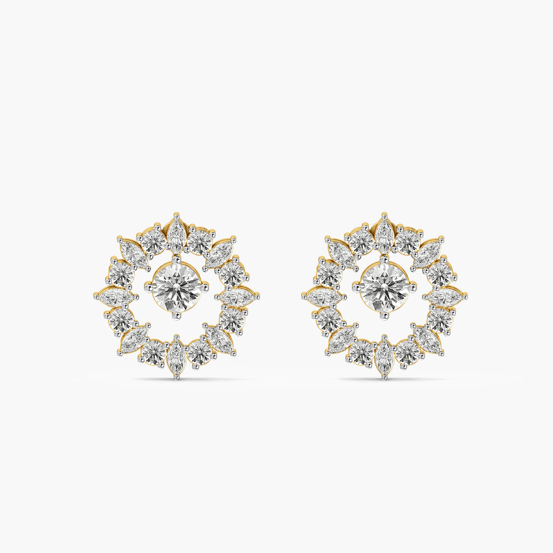 Radiant Floral Halo Stud